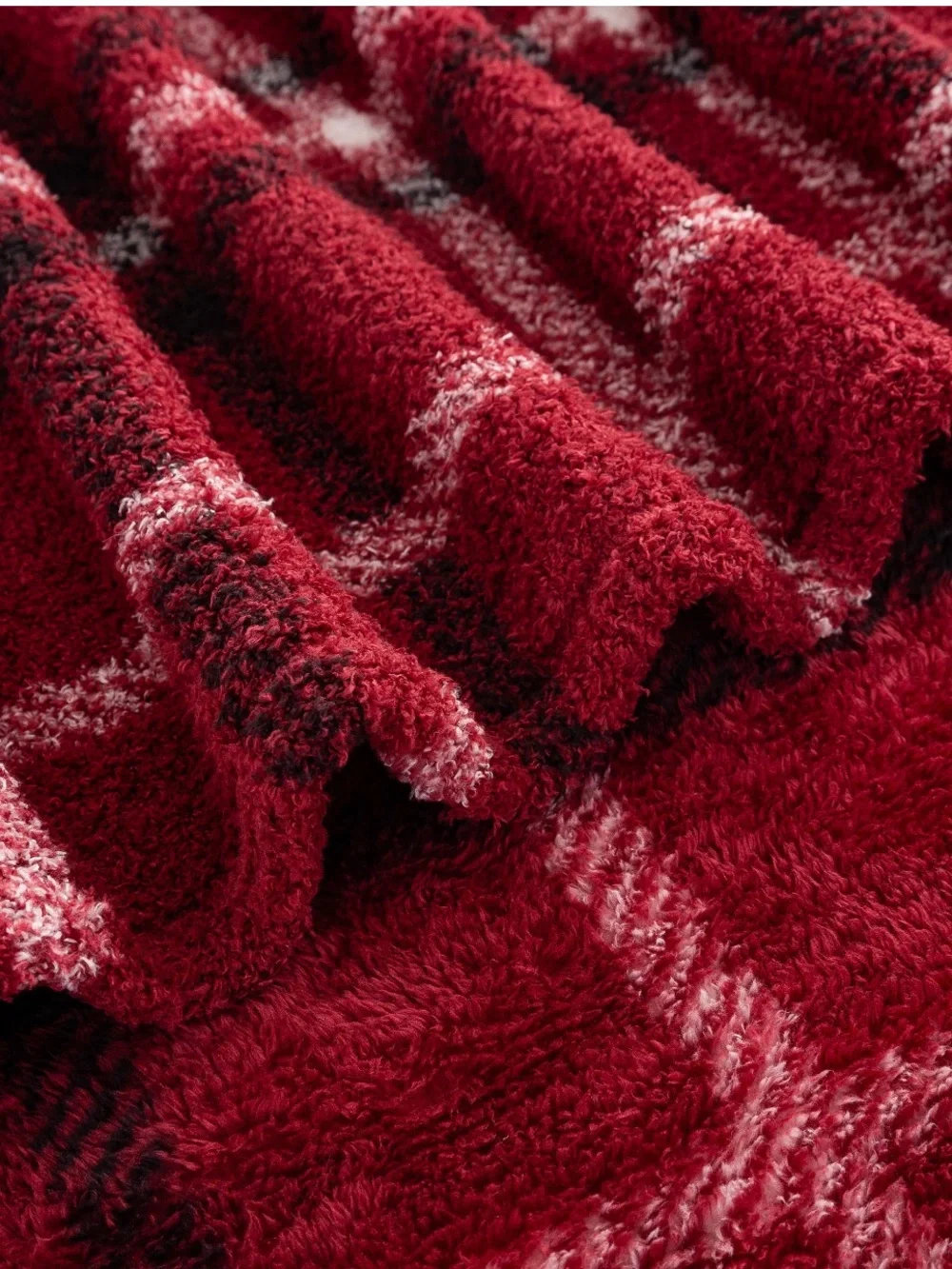 Berkshire Plaid Red Cozy Throw Blanket - Soft Holiday Home Accent